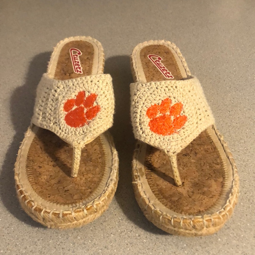 Cruzerz se 9 Team Sport -Tiger Sandals w/Macrame Uppers, Cork & Jute Bottoms